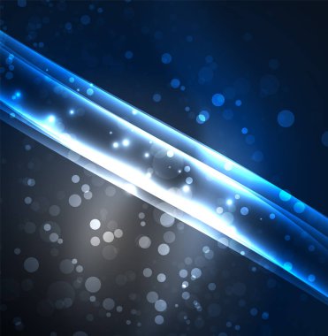 Enerji hatları, karanlıkta parlayan dalgalar vektör arka plan