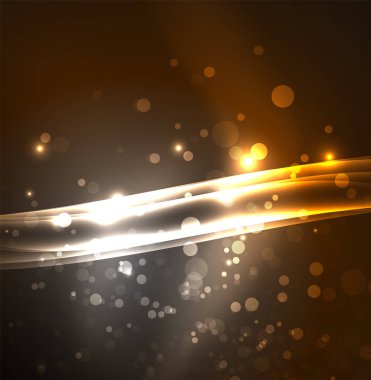 Enerji hatları, karanlıkta parlayan dalgalar vektör arka plan