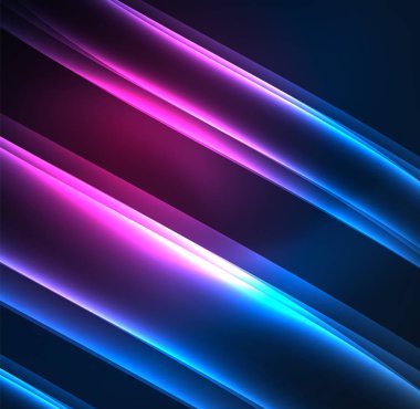 Enerji hatları, karanlıkta parlayan dalgalar vektör arka plan