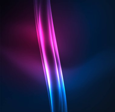 Enerji hatları, karanlıkta parlayan dalgalar vektör arka plan