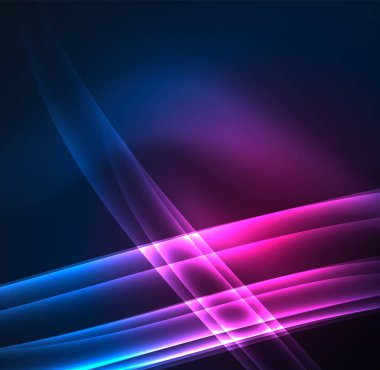 Enerji hatları, karanlıkta parlayan dalgalar vektör arka plan