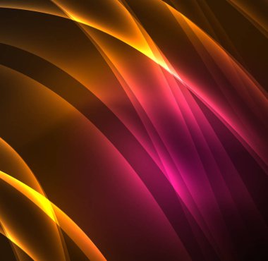 Enerji hatları, karanlıkta parlayan dalgalar vektör arka plan