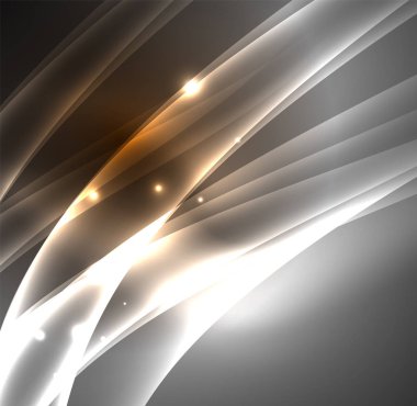 Enerji hatları, karanlıkta parlayan dalgalar vektör arka plan