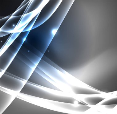 Enerji hatları, karanlıkta parlayan dalgalar vektör arka plan