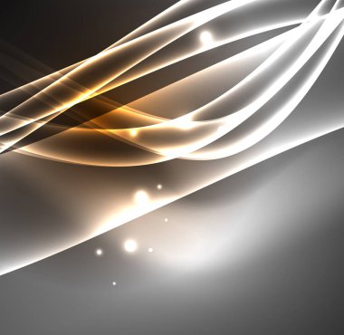 Enerji hatları, karanlıkta parlayan dalgalar vektör arka plan