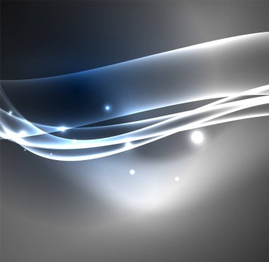 Enerji hatları, karanlıkta parlayan dalgalar vektör arka plan