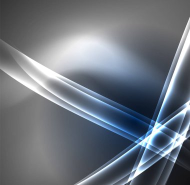 Enerji hatları, karanlıkta parlayan dalgalar vektör arka plan