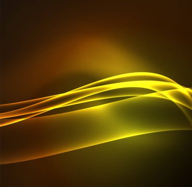 Enerji hatları, karanlıkta parlayan dalgalar vektör arka plan