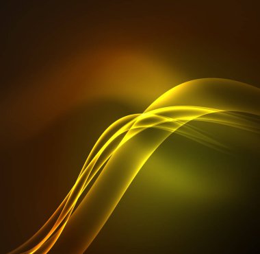 Enerji hatları, karanlıkta parlayan dalgalar vektör arka plan