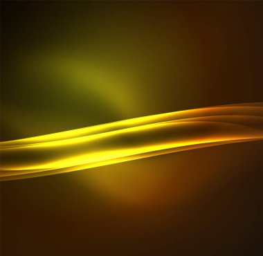 Enerji hatları, karanlıkta parlayan dalgalar vektör arka plan