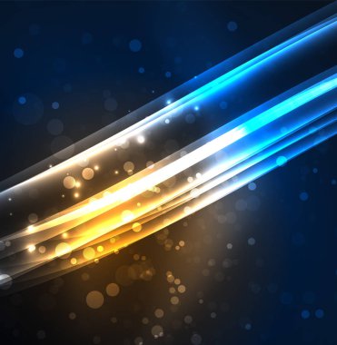 Enerji hatları, karanlıkta parlayan dalgalar vektör arka plan