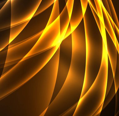 Enerji hatları, karanlıkta parlayan dalgalar vektör arka plan