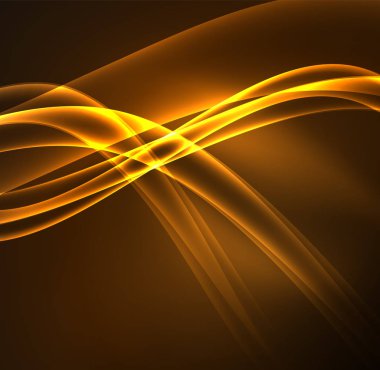 Enerji hatları, karanlıkta parlayan dalgalar vektör arka plan