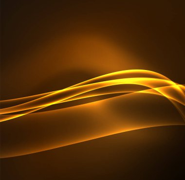 Enerji hatları, karanlıkta parlayan dalgalar vektör arka plan