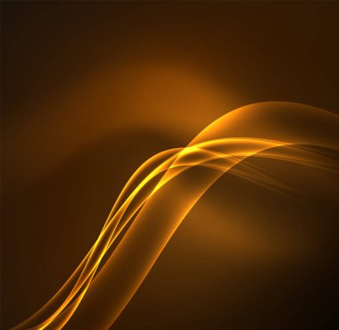 Enerji hatları, karanlıkta parlayan dalgalar vektör arka plan