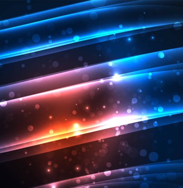 Enerji hatları, karanlıkta parlayan dalgalar vektör arka plan