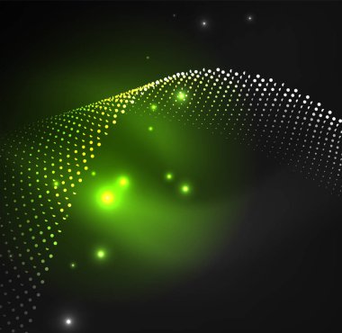 parlayan parçacıkların 3D ışıklı dalga