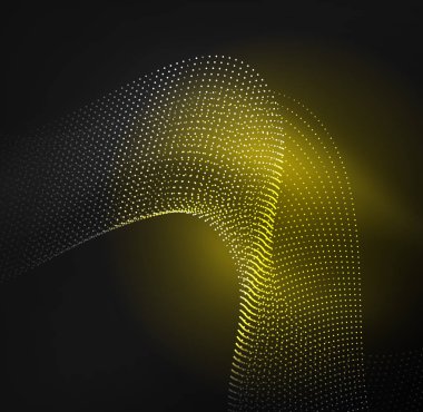 parlayan parçacıkların 3D ışıklı dalga