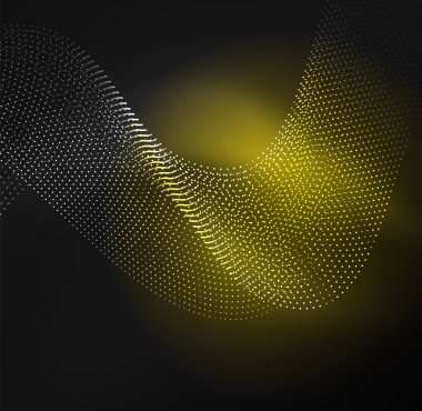 parlayan parçacıkların 3D ışıklı dalga