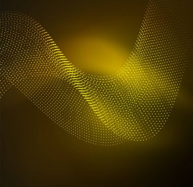 parlayan parçacıkların 3D ışıklı dalga