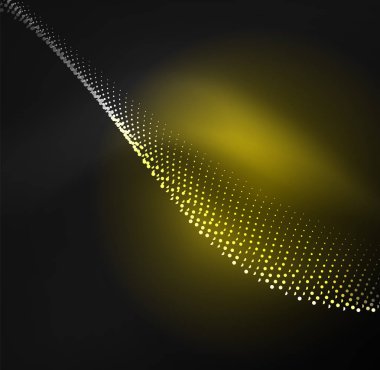 parlayan parçacıkların 3D ışıklı dalga