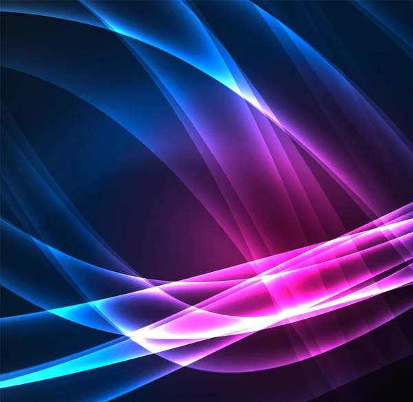 Enerji hatları, karanlıkta parlayan dalgalar vektör arka plan