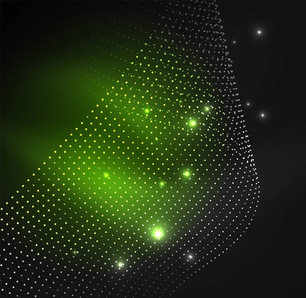 parlayan parçacıkların 3D ışıklı dalga