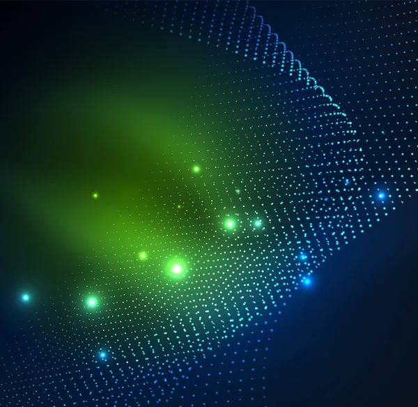 parlayan parçacıkların 3D ışıklı dalga