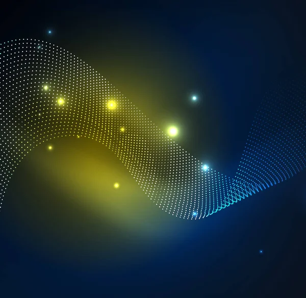 parlayan parçacıkların 3D ışıklı dalga