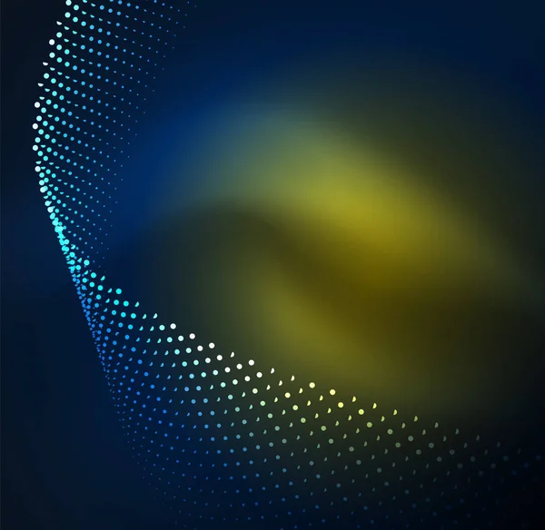 parlayan parçacıkların 3D ışıklı dalga