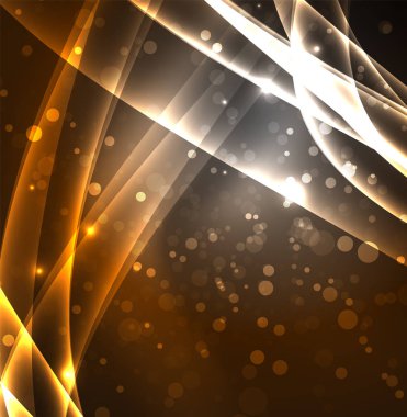 Enerji hatları, karanlıkta parlayan dalgalar vektör arka plan