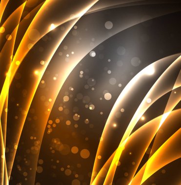 Enerji hatları, karanlıkta parlayan dalgalar vektör arka plan