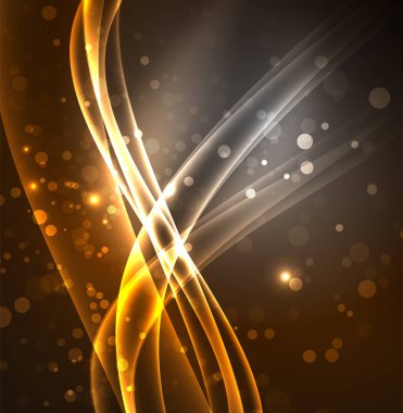 Enerji hatları, karanlıkta parlayan dalgalar vektör arka plan