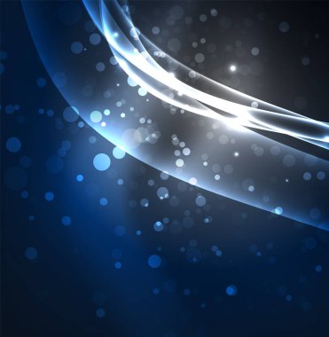 Enerji hatları, karanlıkta parlayan dalgalar vektör arka plan