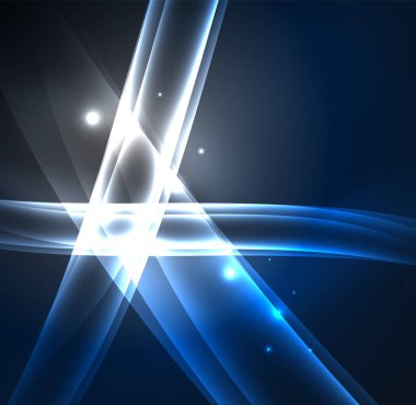 Enerji hatları, karanlıkta parlayan dalgalar vektör arka plan