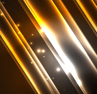 Enerji hatları, karanlıkta parlayan dalgalar vektör arka plan