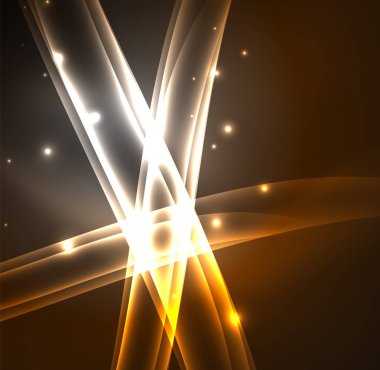 Enerji hatları, karanlıkta parlayan dalgalar vektör arka plan