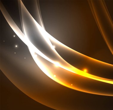 Enerji hatları, karanlıkta parlayan dalgalar vektör arka plan