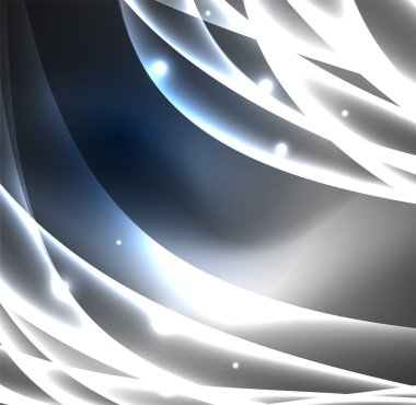 Enerji hatları, karanlıkta parlayan dalgalar vektör arka plan