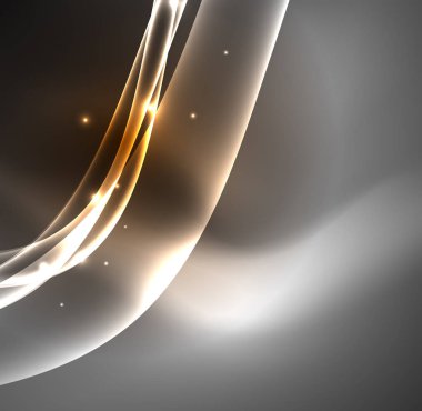 Enerji hatları, karanlıkta parlayan dalgalar vektör arka plan