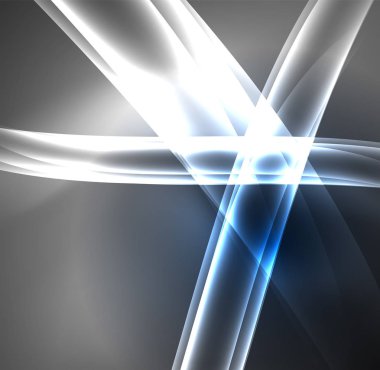 Enerji hatları, karanlıkta parlayan dalgalar vektör arka plan