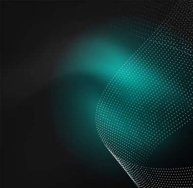 parlayan parçacıkların 3D ışıklı dalga