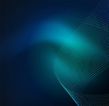 parlayan parçacıkların 3D ışıklı dalga