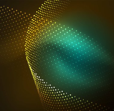 parlayan parçacıkların 3D ışıklı dalga