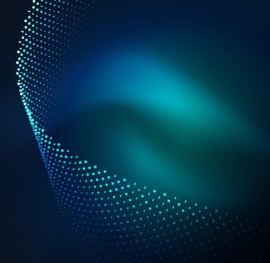 parlayan parçacıkların 3D ışıklı dalga