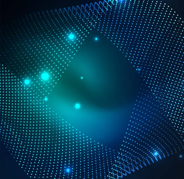 parlayan parçacıkların 3D ışıklı dalga