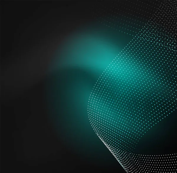 parlayan parçacıkların 3D ışıklı dalga