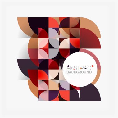 Kağıt daire kesim, mozaik mix geometrik desen tasarım