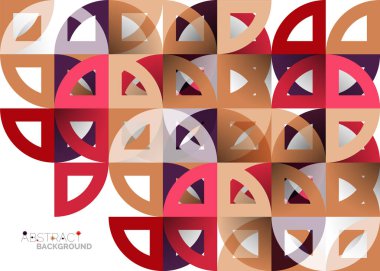 Kağıt daire kesim, mozaik mix geometrik desen tasarım