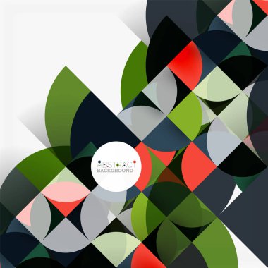 Kağıt daire kesim, mozaik mix geometrik desen tasarım